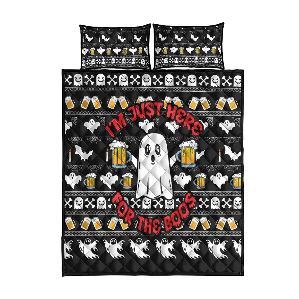 Christmas Boo Beer Quilt Bed Set I'm Just Here For The Boos - Wonder Print Shop