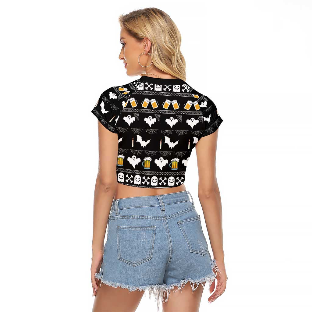 Christmas Boo Beer Raglan Cropped T Shirt I'm Just Here For The Boos - Wonder Print Shop