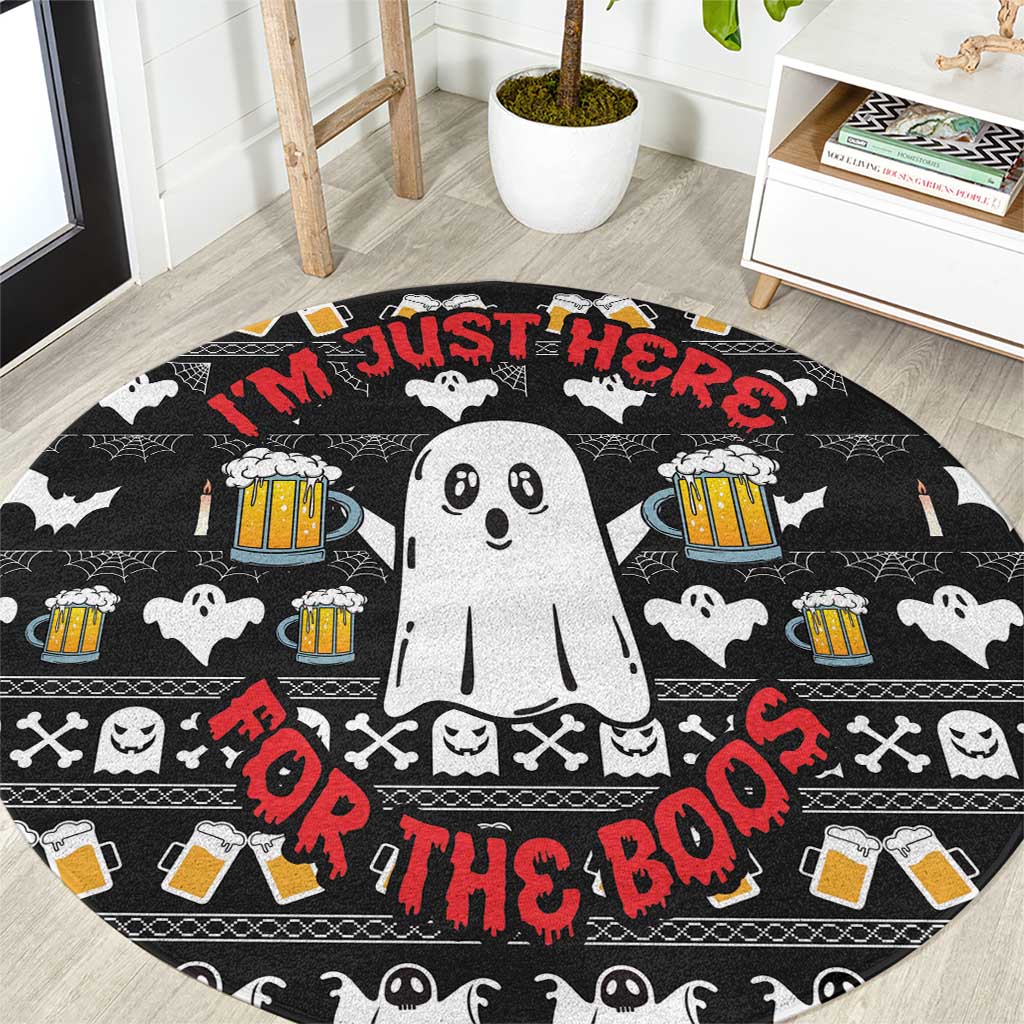 Christmas Boo Beer Round Carpet I'm Just Here For The Boss