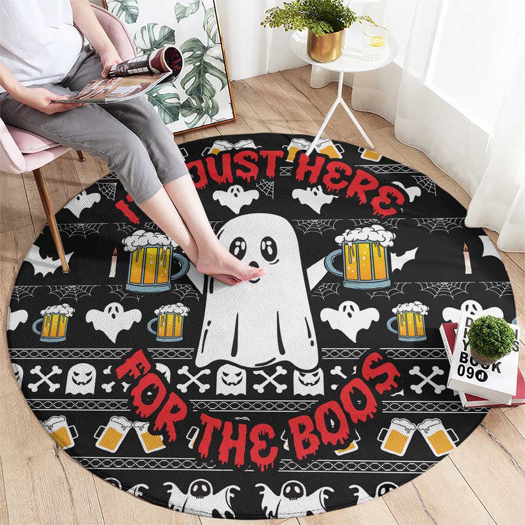 Christmas Boo Beer Round Carpet I'm Just Here For The Boss