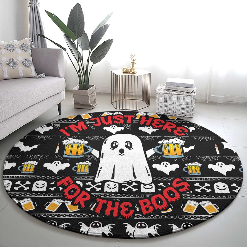 Christmas Boo Beer Round Carpet I'm Just Here For The Boss