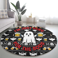 Christmas Boo Beer Round Carpet I'm Just Here For The Boss