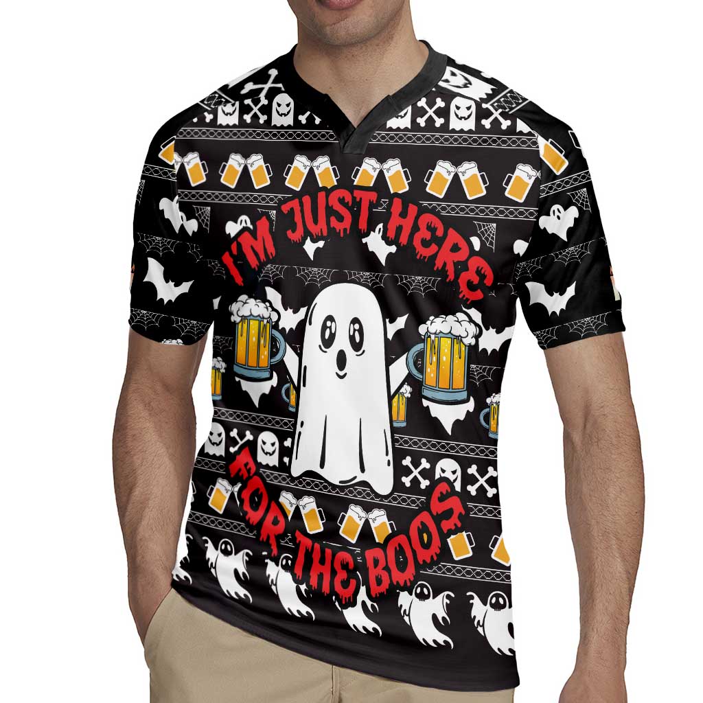 Christmas Boo Beer Rugby Jersey I'm Just Here For The Boos - Wonder Print Shop