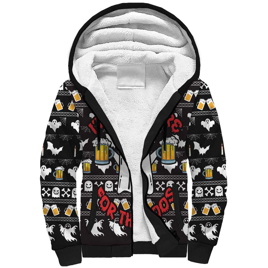 Christmas Boo Beer Sherpa Hoodie I'm Just Here For The Boos - Wonder Print Shop