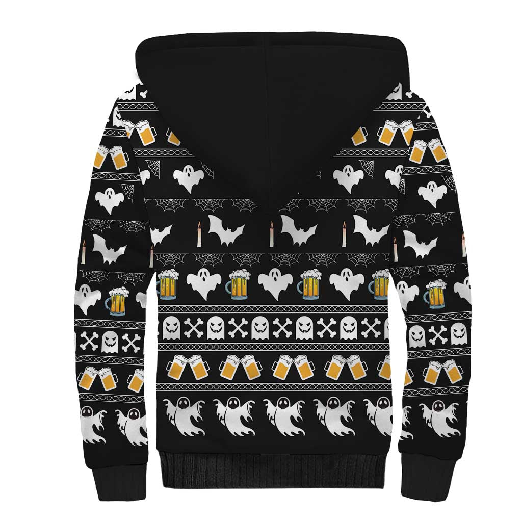 Christmas Boo Beer Sherpa Hoodie I'm Just Here For The Boos - Wonder Print Shop