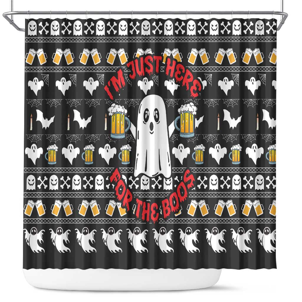 Christmas Boo Beer Shower Curtain I'm Just Here For The Boss