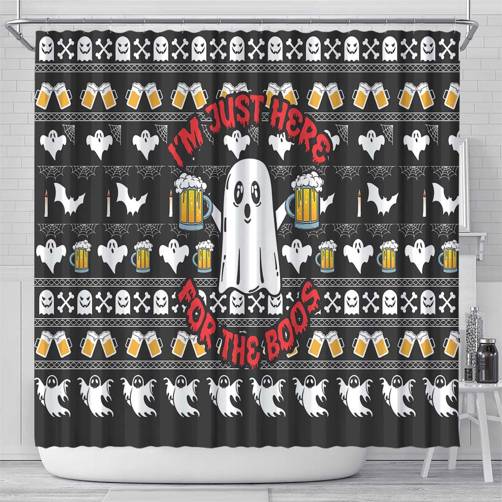 Christmas Boo Beer Shower Curtain I'm Just Here For The Boss
