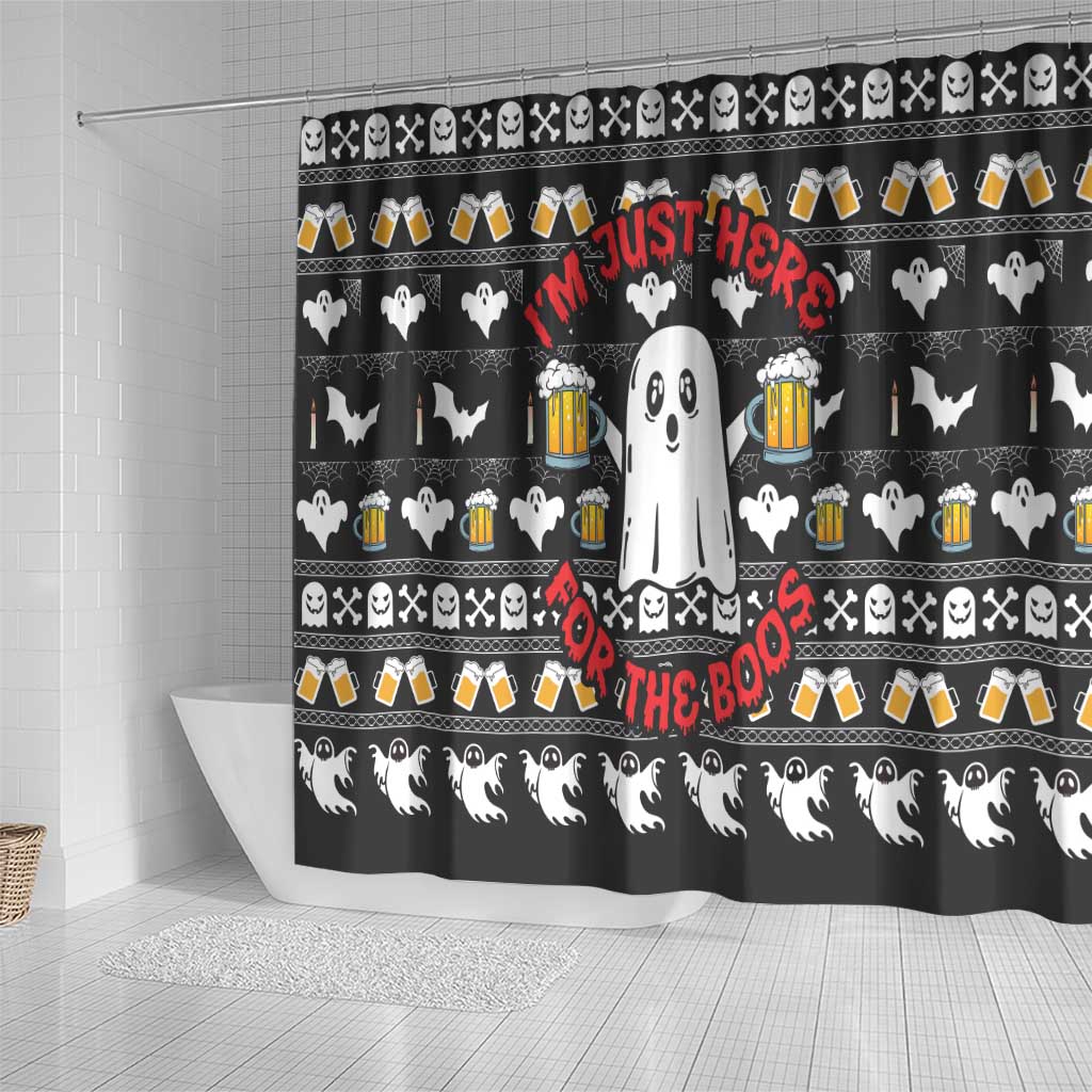 Christmas Boo Beer Shower Curtain I'm Just Here For The Boss