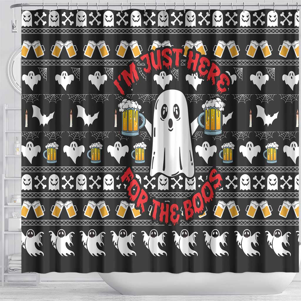 Christmas Boo Beer Shower Curtain I'm Just Here For The Boss