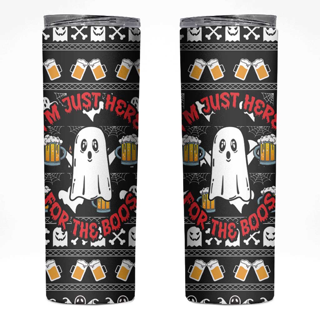 Christmas Boo Beer Skinny Tumbler I'm Just Here For The Boos - Wonder Print Shop