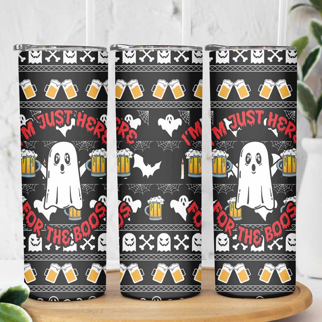 Christmas Boo Beer Skinny Tumbler I'm Just Here For The Boos - Wonder Print Shop