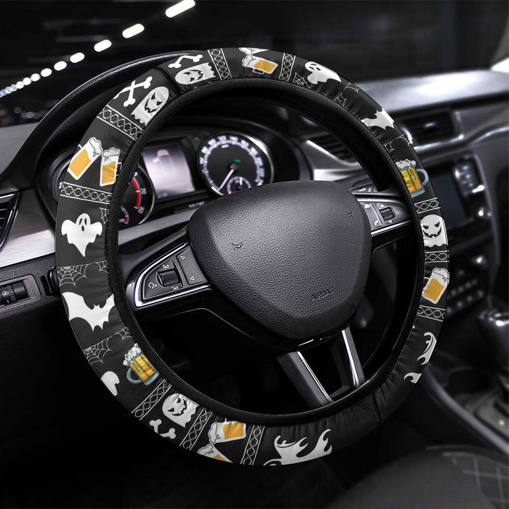 Christmas Boo Beer Steering Wheel Cover I'm Just Here For The Boos - Wonder Print Shop