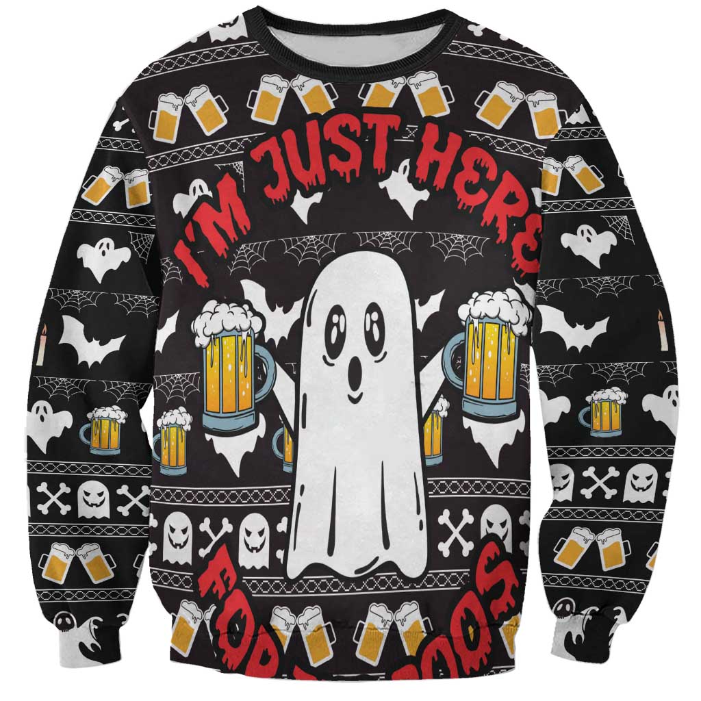 Christmas Boo Beer Sweatshirt I'm Just Here For The Boos - Wonder Print Shop