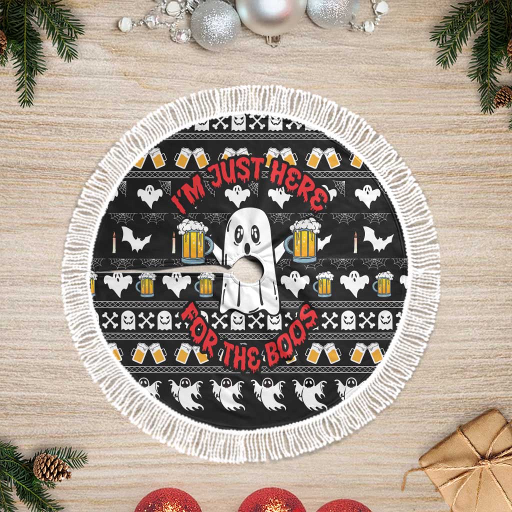 Christmas Boo Beer Tree Skirt I'm Just Here For The Boos - Wonder Print Shop