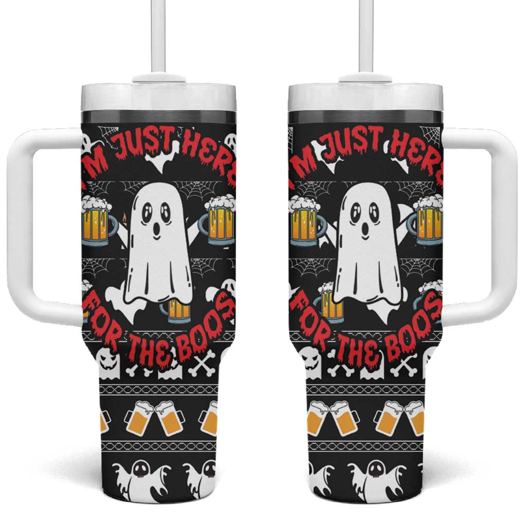 Christmas Boo Beer Tumbler With Handle I'm Just Here For The Boos - Wonder Print Shop
