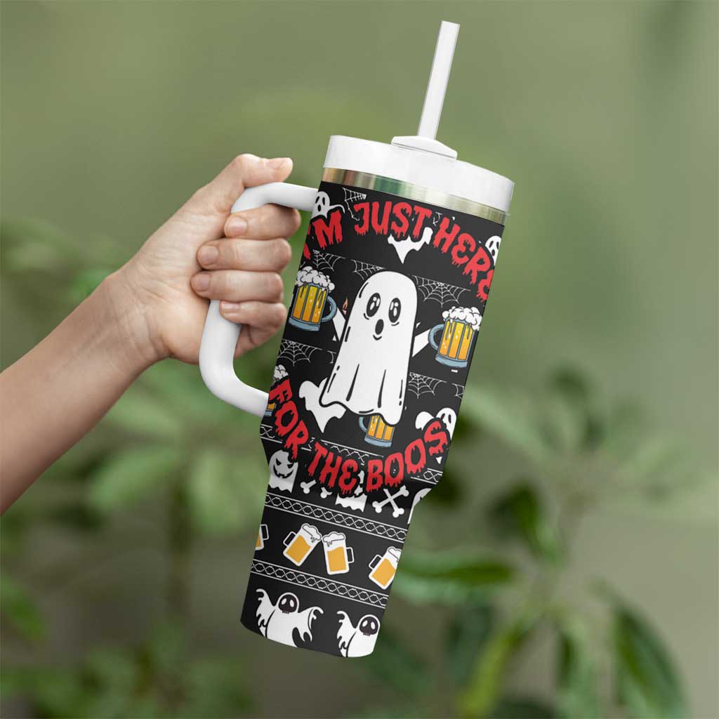 Christmas Boo Beer Tumbler With Handle I'm Just Here For The Boos - Wonder Print Shop
