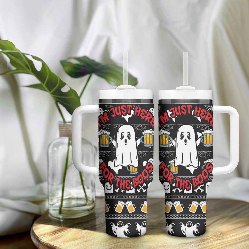 Christmas Boo Beer Tumbler With Handle I'm Just Here For The Boos - Wonder Print Shop