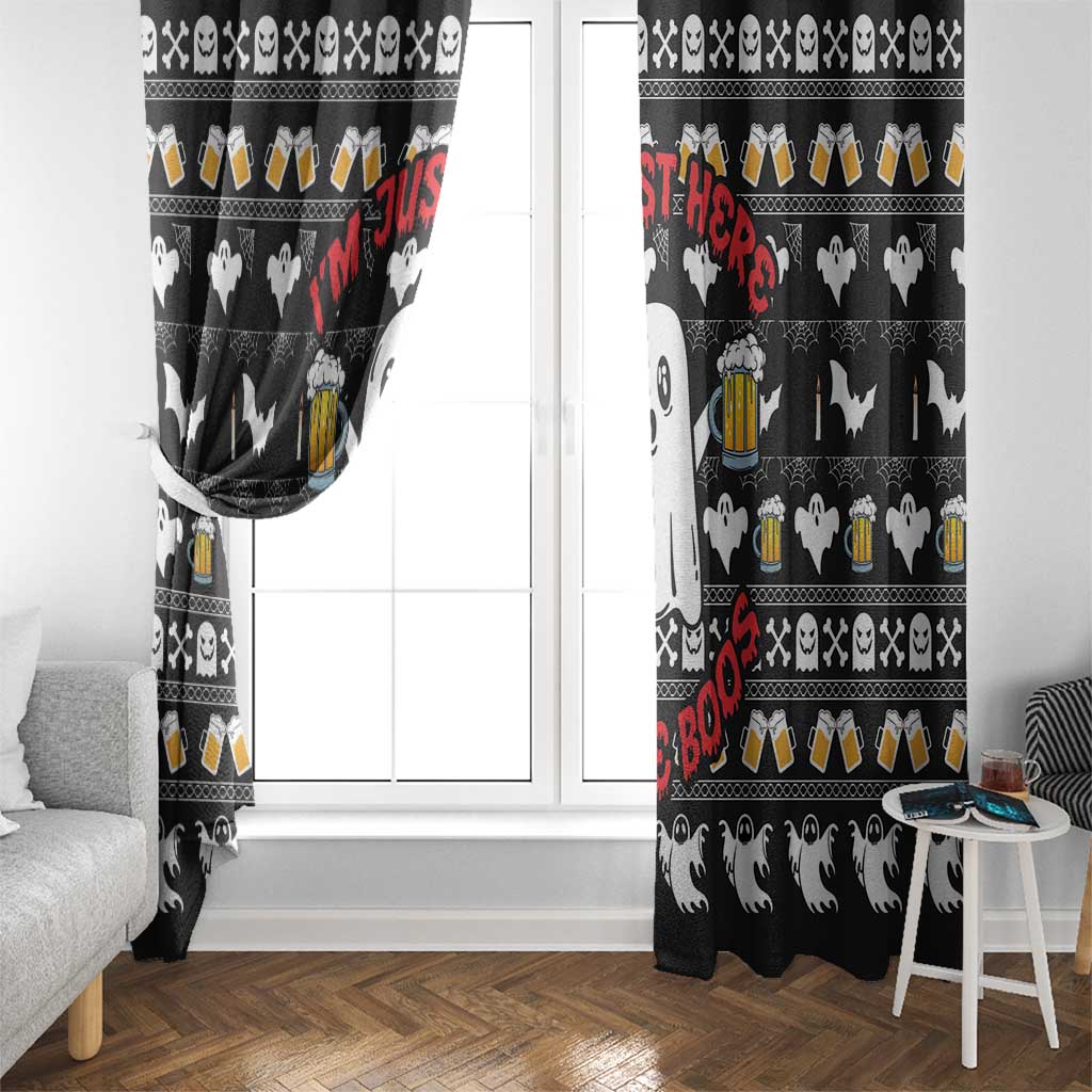 Christmas Boo Beer Window Curtain I'm Just Here For The Boos - Wonder Print Shop