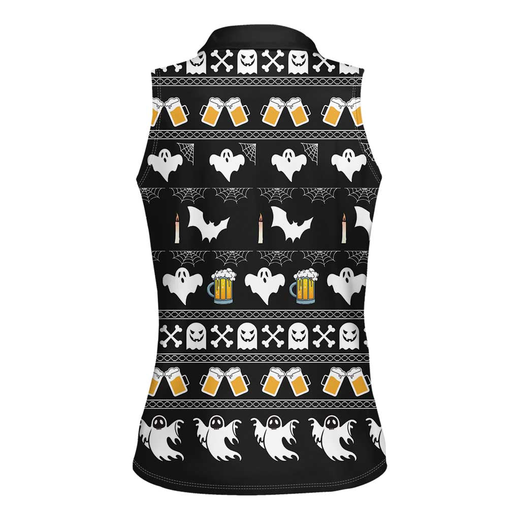 Christmas Boo Beer Women Sleeveless Polo Shirt I'm Just Here For The Boos - Wonder Print Shop