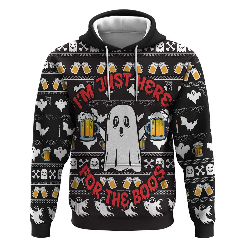 Christmas Boo Beer Zip Hoodie I'm Just Here For The Boos - Wonder Print Shop