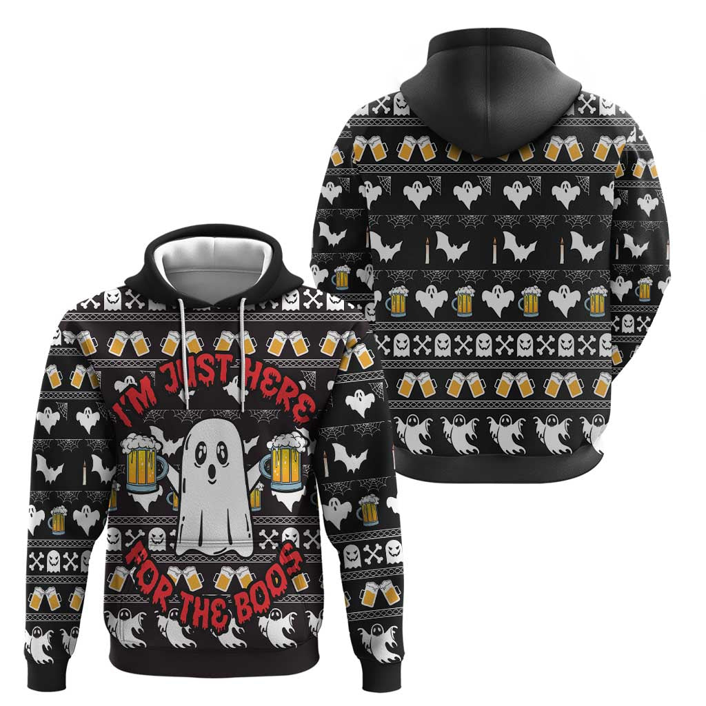 Christmas Boo Beer Zip Hoodie I'm Just Here For The Boos - Wonder Print Shop