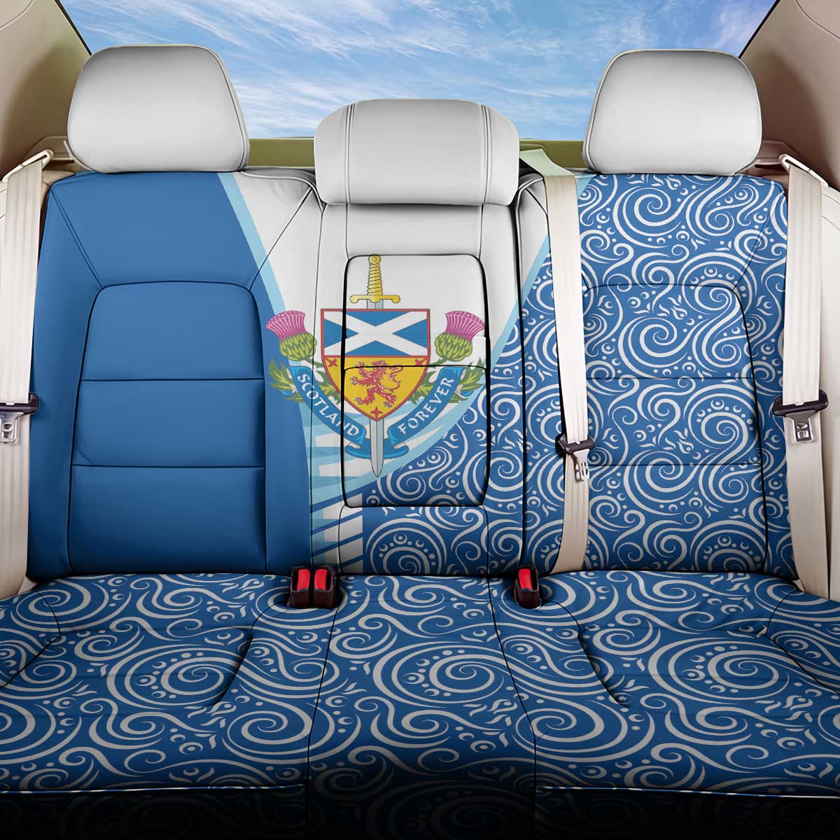 Scotland Forever Back Car Seat Cover Thistle Lion Rampant