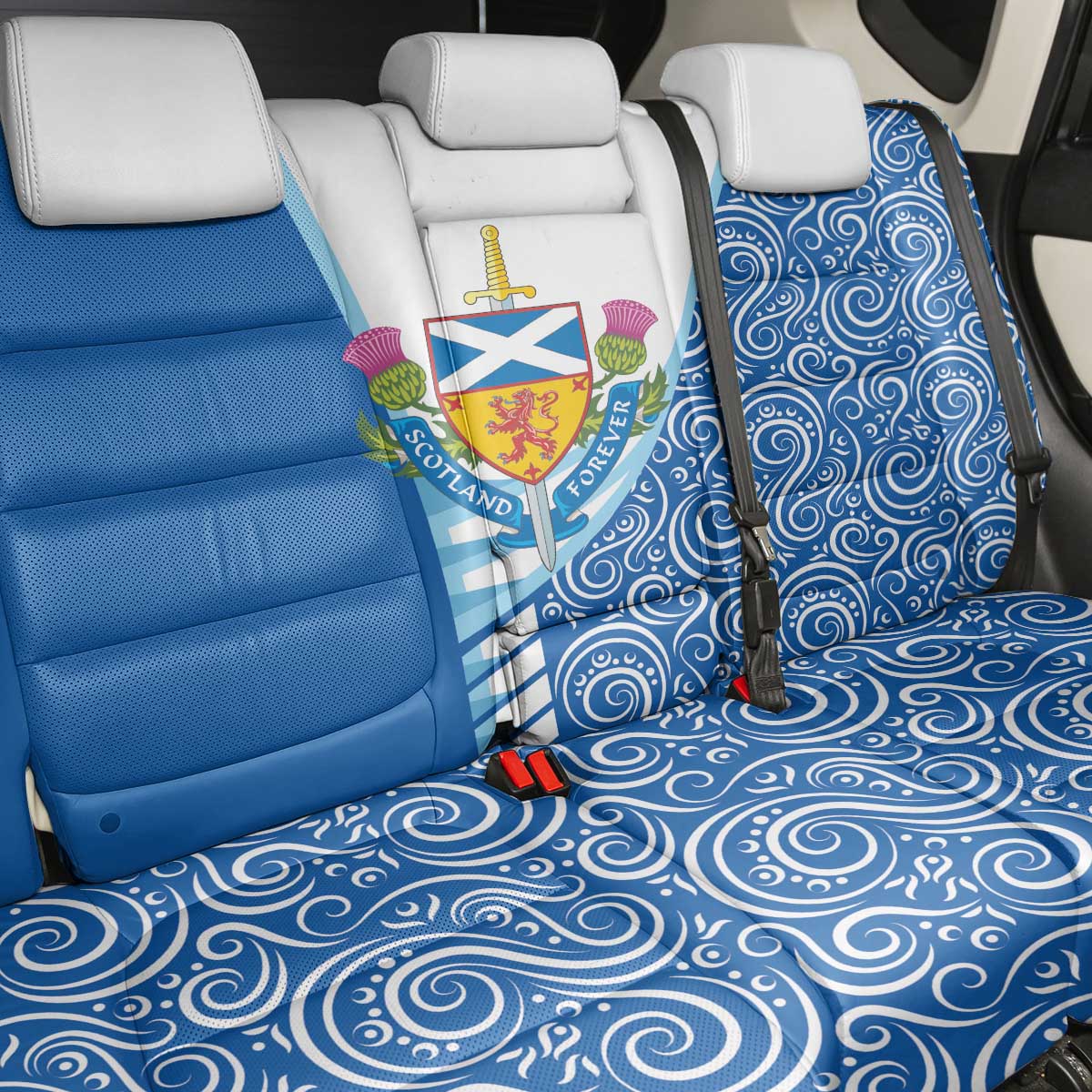 Scotland Forever Back Car Seat Cover Thistle Lion Rampant