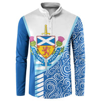 Scotland Forever Button Sweatshirt Thistle Lion Rampant