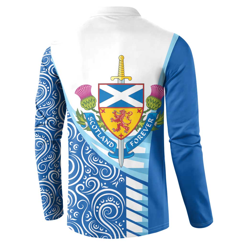 Scotland Forever Button Sweatshirt Thistle Lion Rampant