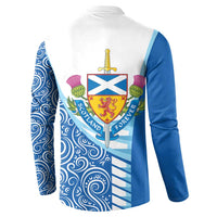 Scotland Forever Button Sweatshirt Thistle Lion Rampant