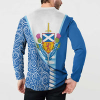 Scotland Forever Button Sweatshirt Thistle Lion Rampant