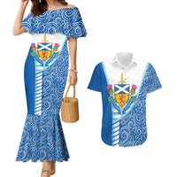 Scotland Forever Couples Matching Mermaid Dress and Hawaiian Shirt Thistle Lion Rampant