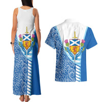 Scotland Forever Couples Matching Tank Maxi Dress and Hawaiian Shirt Thistle Lion Rampant