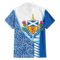 Scotland Forever Family Matching Off The Shoulder Long Sleeve Dress and Hawaiian Shirt Thistle Lion Rampant