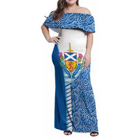 Scotland Forever Family Matching Off Shoulder Maxi Dress and Hawaiian Shirt Thistle Lion Rampant