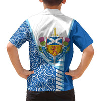 Scotland Forever Family Matching Summer Maxi Dress and Hawaiian Shirt Thistle Lion Rampant