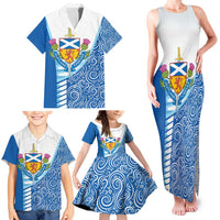 Scotland Forever Family Matching Tank Maxi Dress and Hawaiian Shirt Thistle Lion Rampant