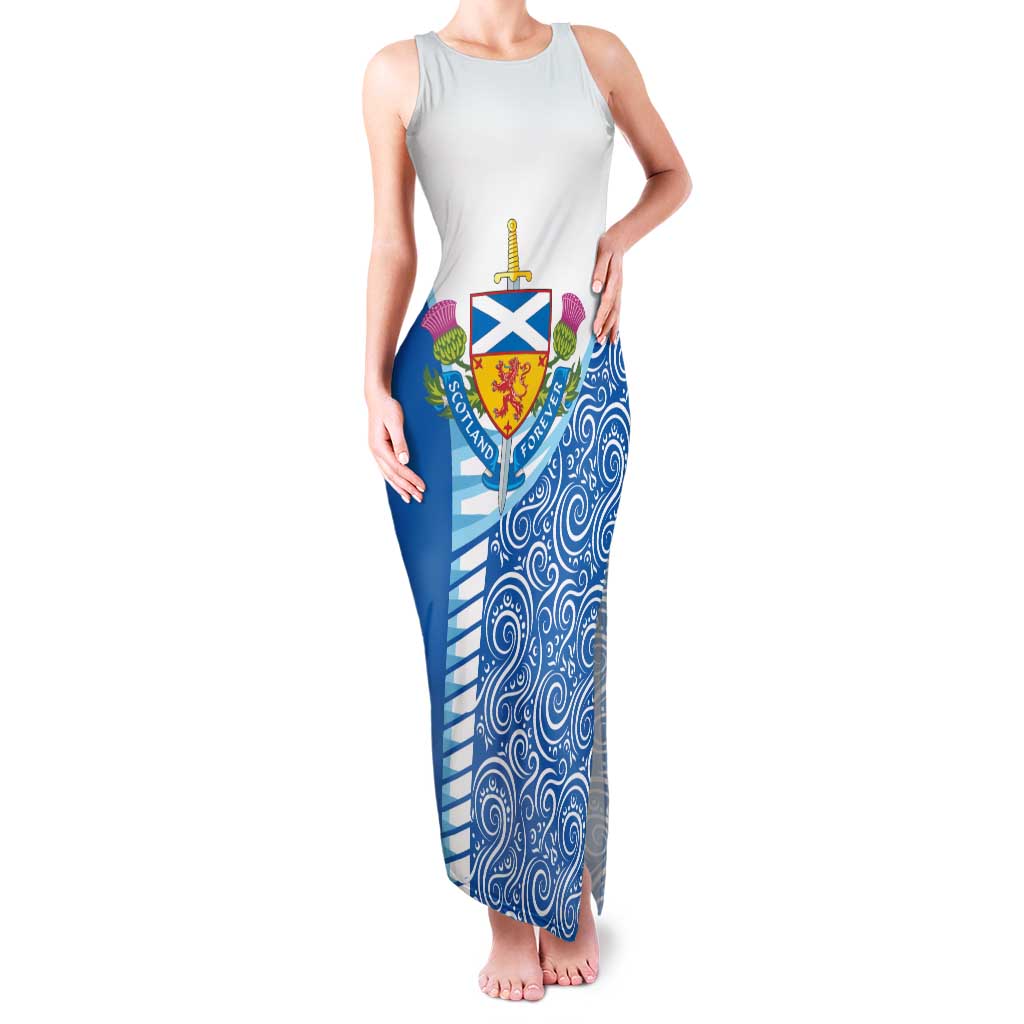 Scotland Forever Family Matching Tank Maxi Dress and Hawaiian Shirt Thistle Lion Rampant