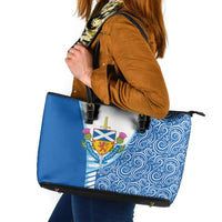 Scotland Forever Leather Tote Bag Thistle Lion Rampant