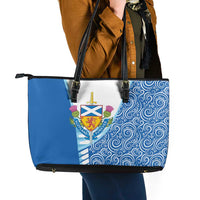 Scotland Forever Leather Tote Bag Thistle Lion Rampant