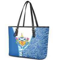 Scotland Forever Leather Tote Bag Thistle Lion Rampant