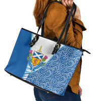 Scotland Forever Leather Tote Bag Thistle Lion Rampant