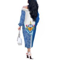 Scotland Forever Off The Shoulder Long Sleeve Dress Thistle Lion Rampant