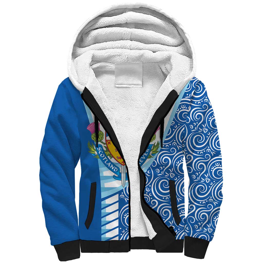 Scotland Forever Sherpa Hoodie Thistle Lion Rampant - Wonder Print Shop