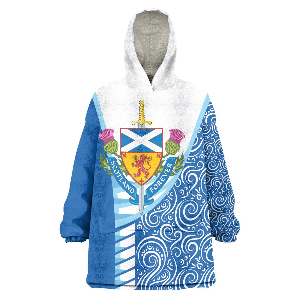 Scotland Forever Wearable Blanket Hoodie Thistle Lion Rampant - Wonder Print Shop