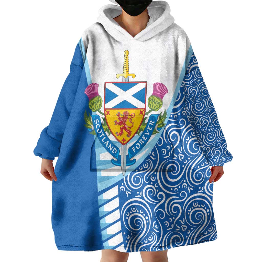 Scotland Forever Wearable Blanket Hoodie Thistle Lion Rampant - Wonder Print Shop