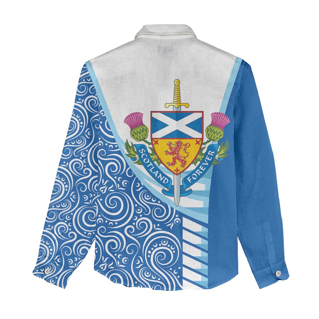 Scotland Forever Women Casual Shirt Thistle Lion Rampant - Wonder Print Shop