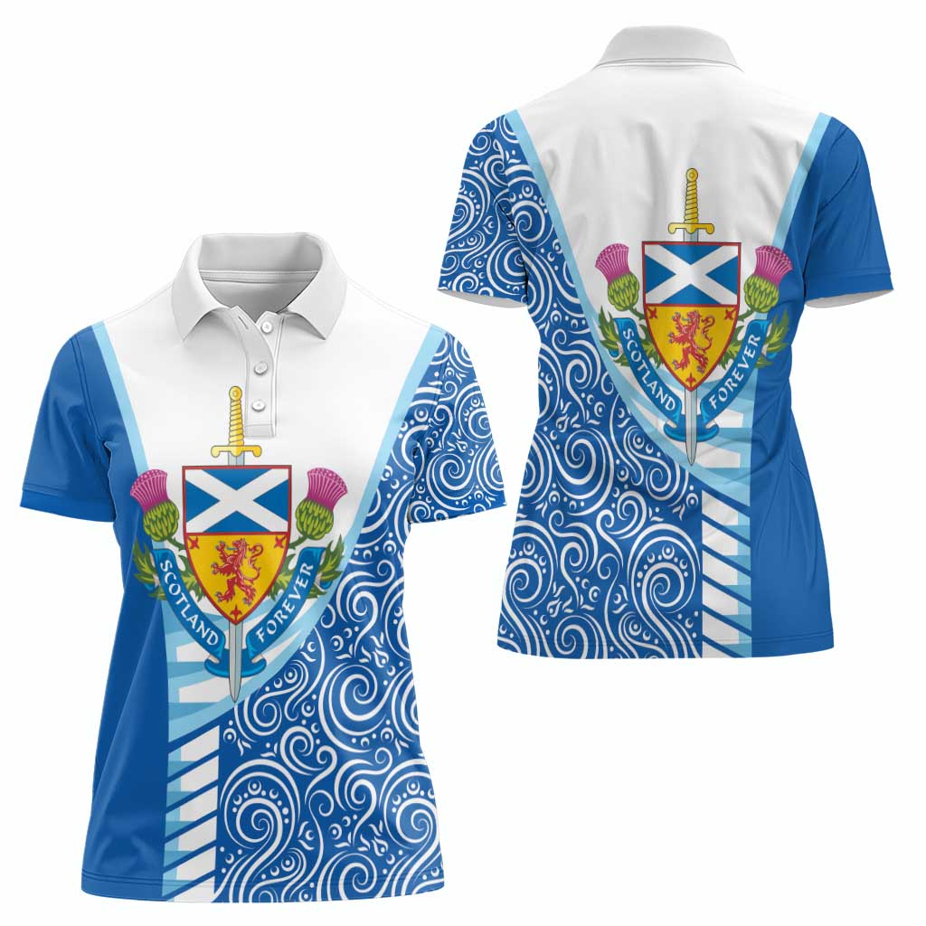 Scotland Forever Women Polo Shirt Thistle Lion Rampant - Wonder Print Shop