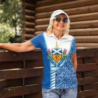 Scotland Forever Women Polo Shirt Thistle Lion Rampant - Wonder Print Shop