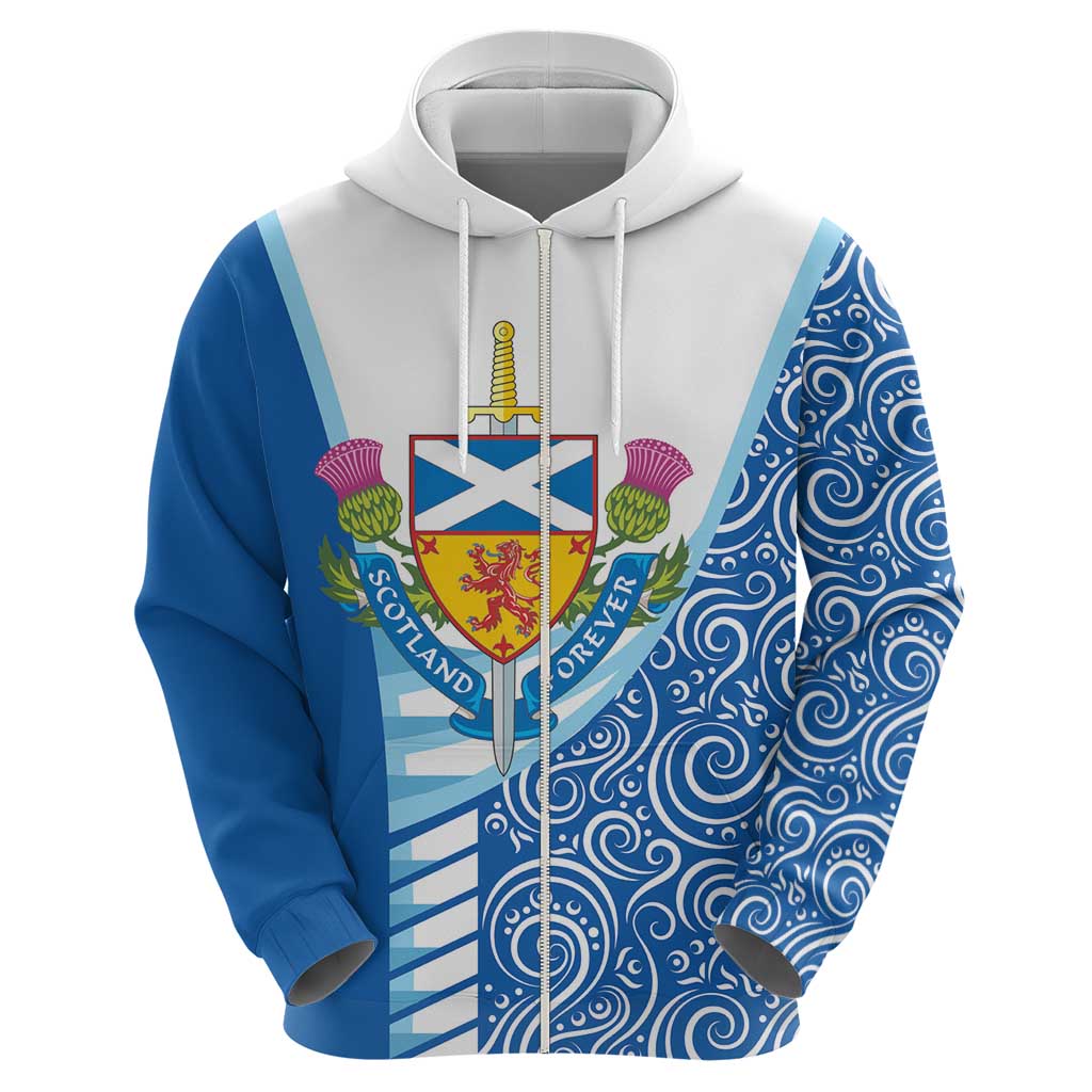 Scotland Forever Zip Hoodie Thistle Lion Rampant - Wonder Print Shop